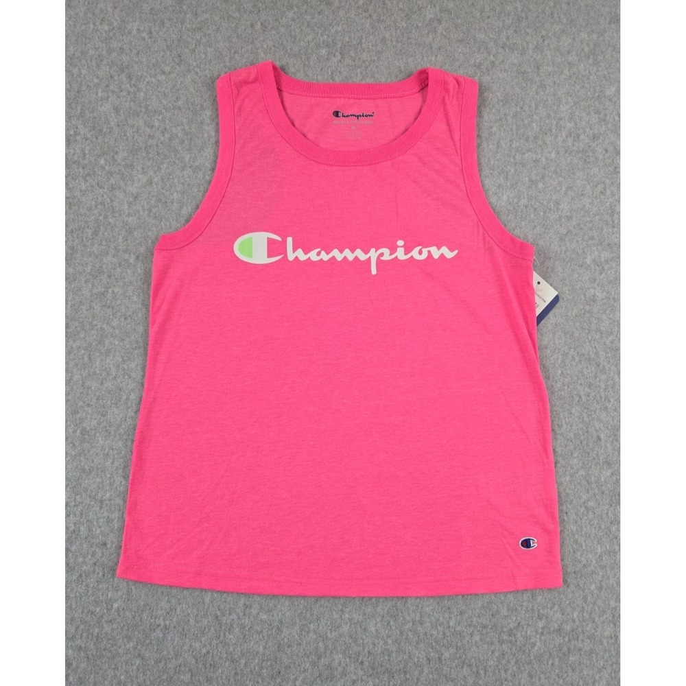Champion Shirt Girls Size Medium Sleeveless Activewear Athleisure Pink‎ Logo NWT
